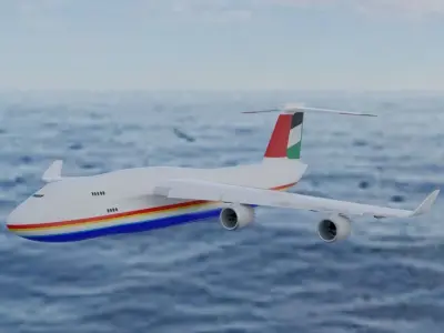 Emirates Airplane 3D Model-Stylized High-Quality Low-poly 3D model