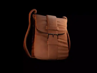 Low-Poly Leather Crossbody Bag Low-poly 3D model
