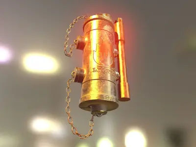 Steampunk and Vintage Style Old 3D Lighter Model 3D model