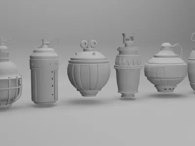 Grenades lamp Low-poly 3D model