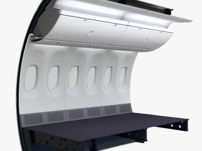 Ryanair Economy Airplane Wall Section 3D model