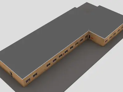 Realistic European City Block Building 35 3D model