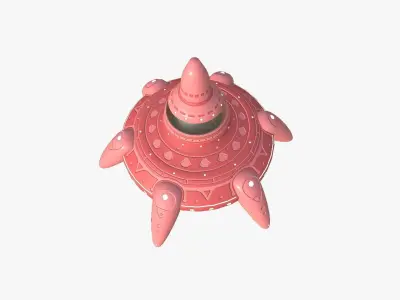 Alien Spaceship UFO G12 Cartoon - Sci Fi Spacecraft Design Low-poly 3D model