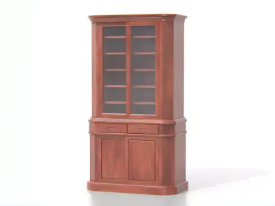 Antique Wooden Display Cabinet 03 Low-poly 3D model