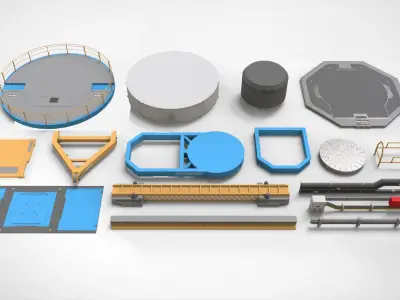 Sci-Fi architecture Elements collection 29 3D model