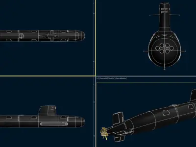 Scorpene submarine 3D model