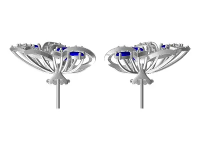 Antique Floral Leaf Earring 3D print model