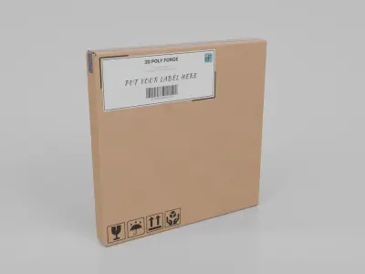 Cardboard Box R-044 - Rigged and Customizable Low-poly 3D model