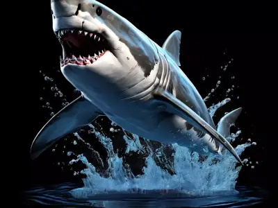 Realistic Great White Shark 3D Model Low-poly 3D model