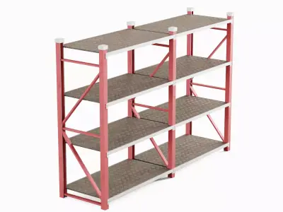 Steel Shelf Set A Low-poly 3D model