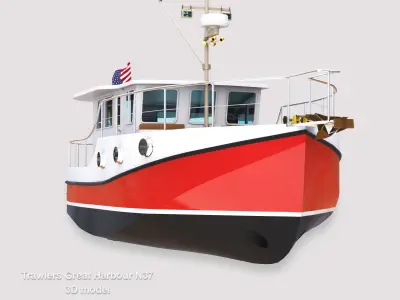 Trawlers Great Harbour N37 Low-poly 3D model