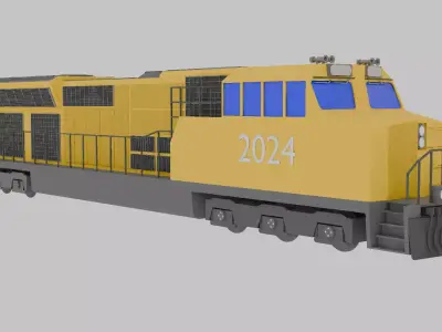 Diesel Locomotive Engine Concept Low-poly 3D model