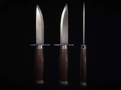 Knife three knives Low-poly 3D model