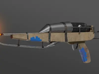 Flamethrower for games Low-poly 3D model