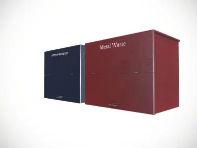 Trash boxes Low-poly 3D model