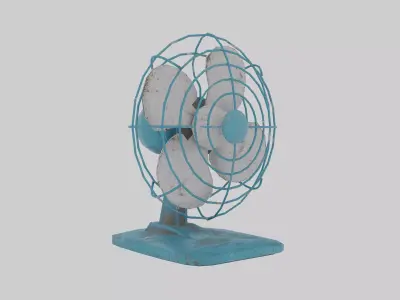 Low-Poly Worn Old Fan Low-poly 3D model