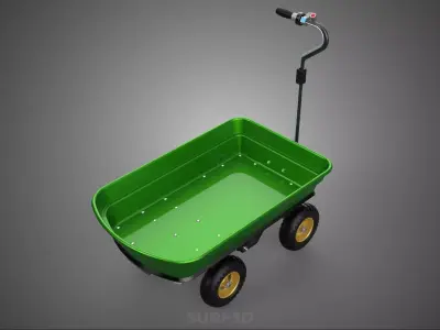 MOTORIZED POLY TUB DECK UTILITY CART WAGON TRAILER TROLLEY FARM 3D model