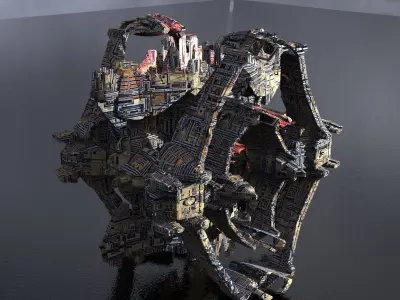Loki Tower cube Sci-Fi kit bash Kit bash 3  3D model