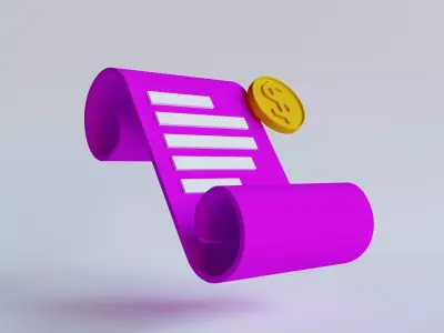 Bills 3D Icon Free 3D model