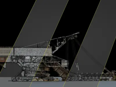  Gigantic Machine - Chain Bucket Dredger 3D model