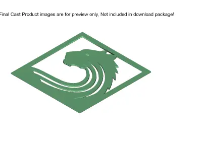 Lion Wave Mold 3D Printable Laser Cut Ready Vector Art 3D model
