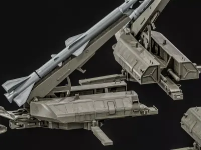 SA-2 Guideline Missile Low-poly 3D model