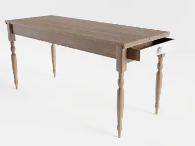 Old Wooden Table Low-poly 3D model