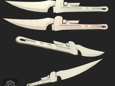 Wrench Knife Lowpoly Low-poly 3D model