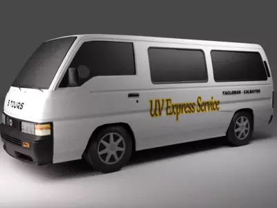 Philippine UV Express Van Low Poly 3D Model Low-poly 3D model