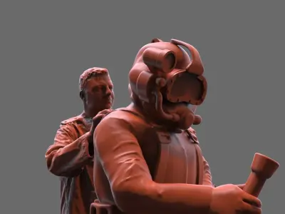 Industrial diver Typ A with helper 3D print model