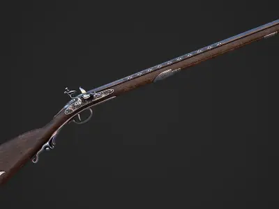 Flintlock Musket Low-poly 3D model