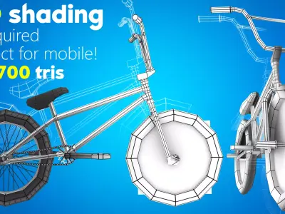 Stylized BMX Bike  - Lowpoly and Optimized Low-poly 3D model