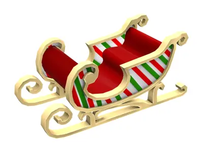 Santa Sleigh Low-poly 3D model