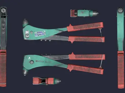 Riveter two pliers Low-poly 3D model