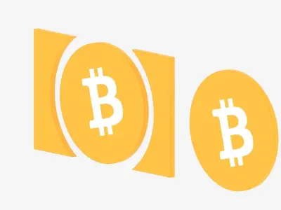 Bitcoin icon transparent Low-poly 3D model