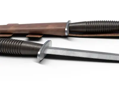 Fairbairn knife Low-poly 3D model