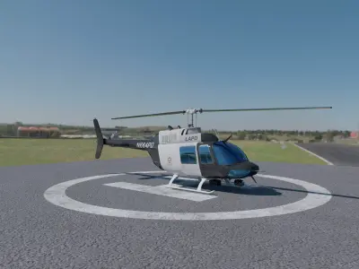 Police Helicopter Low-poly 3D model by midoalageb
