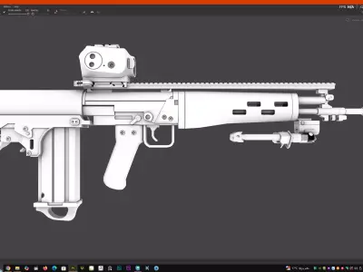 van den Bergh rifle Low-poly 3D model