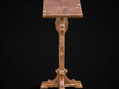 Antique Wooden Lecturn Low-poly 3D model