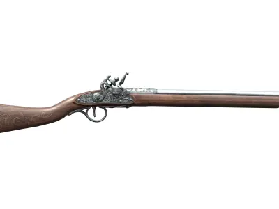 Steampunk Riffle Low-poly 3D model