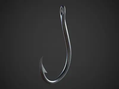 Fishing Hook Low-poly 3D model purchase