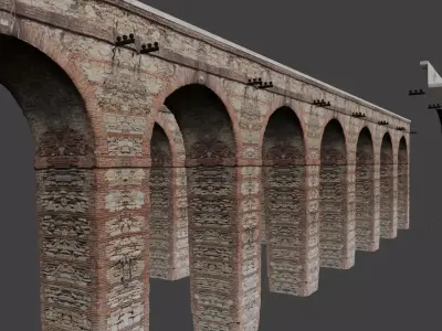 Aqueduct 3D scan Italy optimized modular 3D model