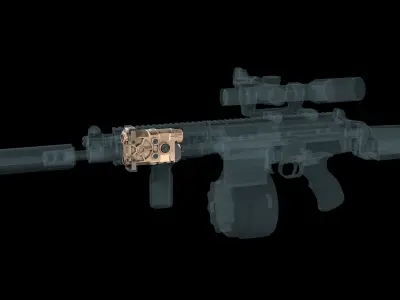 Tactical device Laser Sight EOtech OGL Low-poly 3D model