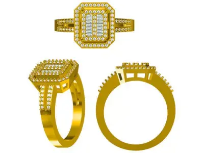 JCD format Antique engagement rings 3d printer jewellery design 3D print model