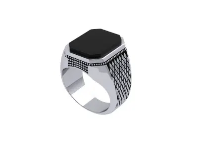 Emerald Art Deco Ring 3D print model 40