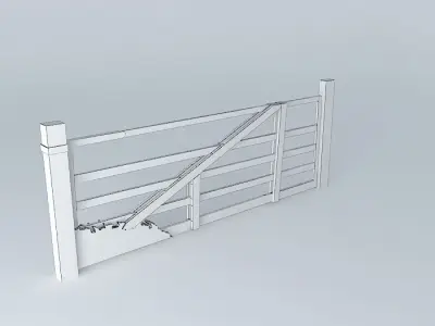 Eco Rail Track Old Gate Old Steam Days Free 3D model
