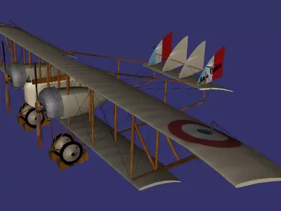 Caudron G 4 biplane Free low-poly 3D model