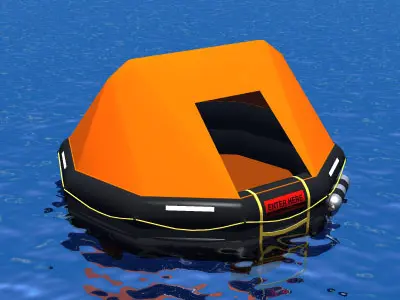 Rescue liferaft 3D model
