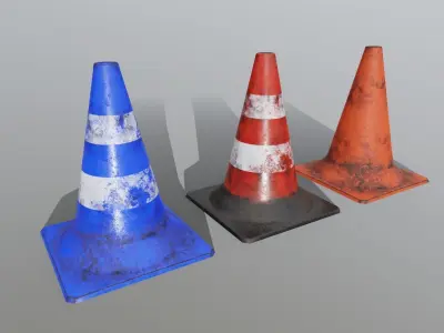 Traffic Cones 3D model purchase
