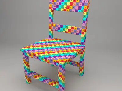 Modern Old Wood Chair 3D model